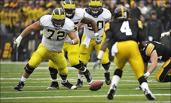Mark Huyge (72), Patrick Omameh (65), and David Molk (50)