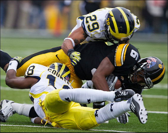 Troy Woolfolk (29) and Blake Countess (18)