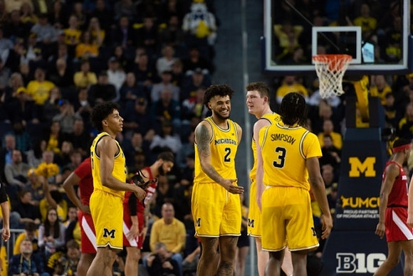 Eli Brooks (55), Isaiah Livers (2), Jon Teske (15), and Zavier Simpson (3)
