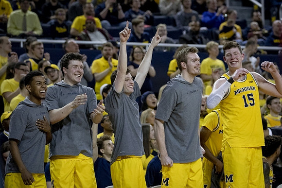 Rico Ozuna-Harrison (14), C.J. Baird (24), Luke Wilson (32), Jaron Faulds (44), and Jon Teske (15)
