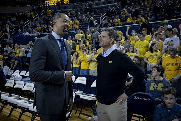 Juwan Howard and Jim Harbaugh