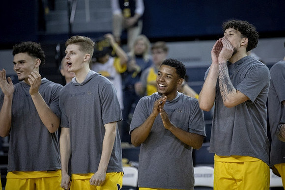 Adrien Nunez (5), Cole Bajema (22), Rico Ozuna-Harrison (14), and Brandon Johns Jr. (23)