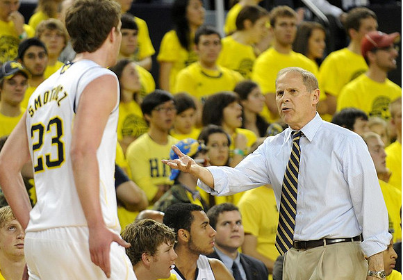 Evan Smotrycz (23) and John Beilein