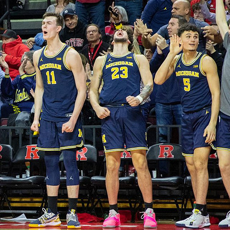 Colin Castleton (11), Brandon Johns Jr. (23), and Adrien Nunez (5)