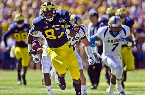 Devin Gardner (98) and Devin Funchess (87)