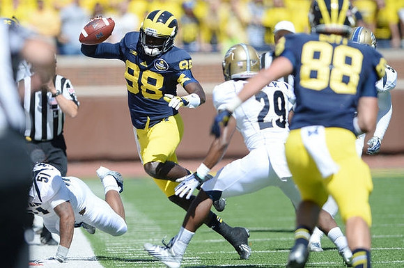 Devin Gardner (98) and Jake Butt (88)