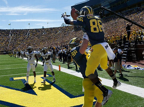 Jake Butt (88) and Jehu Chesson (86)