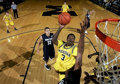 Manny Harris (3), Zack Novak (0), and Stu Douglass (1)