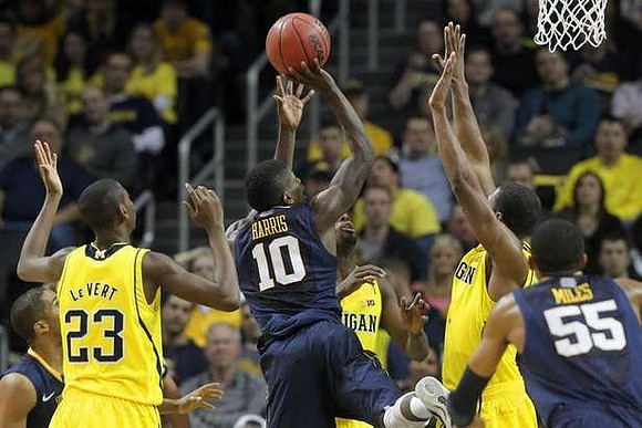 Caris LeVert (23), Tim Hardaway Jr. (10), and Glenn Robinson III (1)