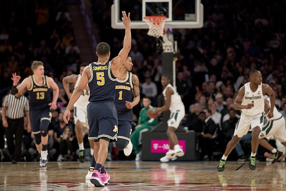 Moritz Wagner (13), Jaaron Simmons (5), and Charles Matthews (1)