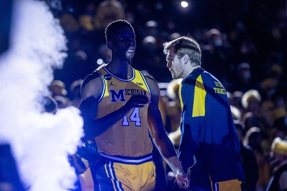 Moussa Diabate (14) and Jaron Faulds (44)