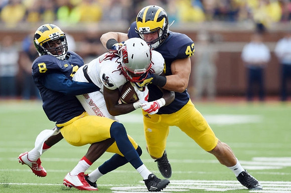 Channing Stribling (8) and Ben Gedeon (42)