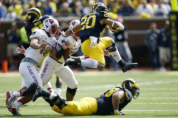Maurice Ways (85), Drake Johnson (20), and Erik Magnuson (78)