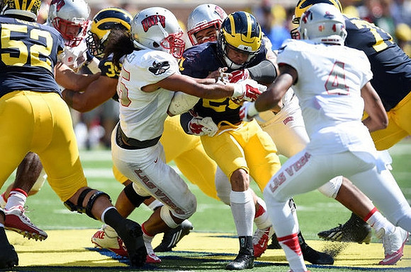 Mason Cole (52), Sione Houma (39), Drake Johnson (20), and Ben Braden (71)