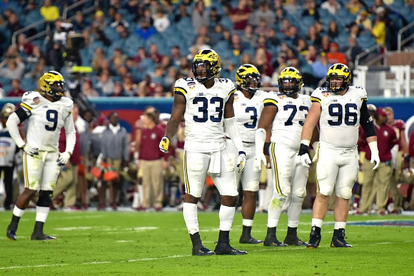 Mike McCray (9), Taco Charlton (33), Rashan Gary (3), Maurice Hurst (73), and Ryan Glasgow (96)