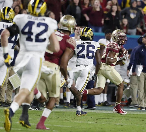 Delano Hill (44), Ben Gedeon (42), and Jourdan Lewis (26)