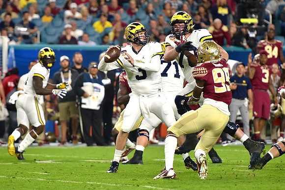 De'Veon Smith (4), Wilton Speight (3), Ben Braden (71), and Mason Cole (52)
