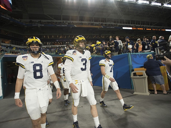 John O'Korn (8), Wilton Speight (3), and Shane Morris (7)