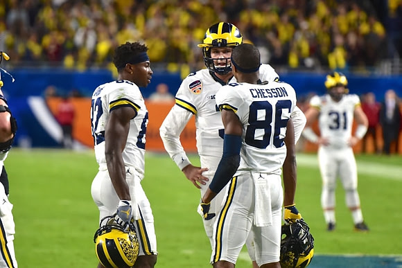 Amara Darboh (82), Wilton Speight (3), Jehu Chesson (86), and Scott Sypniewski (31)