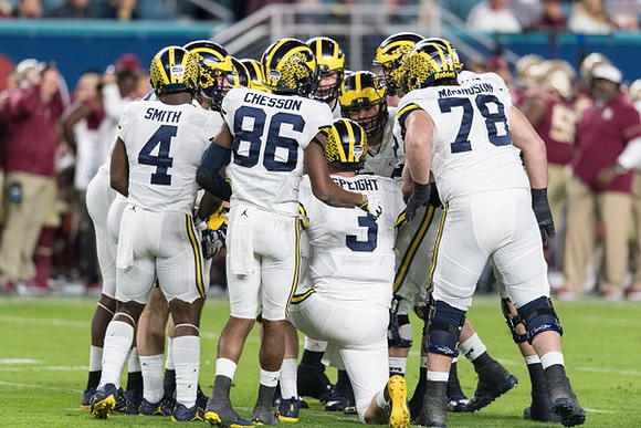 De'Veon Smith (4), Jehu Chesson (86), Wilton Speight (3), and Erik Magnuson (78)