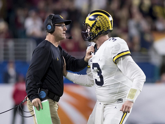 Jim Harbaugh and Wilton Speight (3)