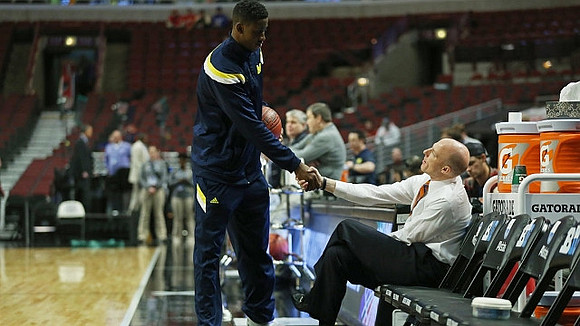 Caris LeVert (23) and Illinois Head Coach John Groce