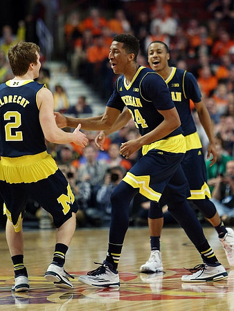 Spike Albrecht (2), Aubrey Dawkins (24), and Muhammad-Ali Abdur-Rahkman (12)