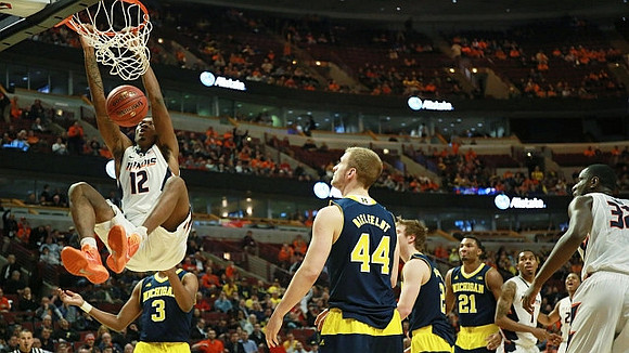 Kameron Chatman (3), Max Bielfeldt (44), Spike Albrecht (2), and Zak Irvin (21)