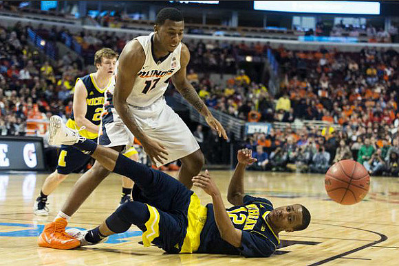 Spike Albrecht (2) and Muhammad-Ali Abdur-Rahkman (12)