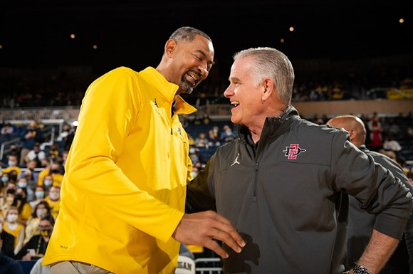Juwan Howard and San Diego State Head Coach Brian Dutcher