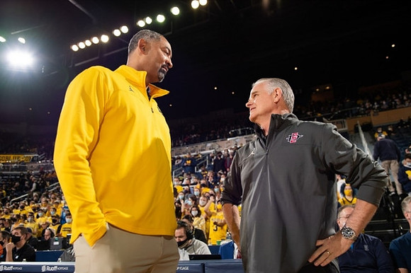 Juwan Howard and San Diego State Head Coach Brian Dutcher
