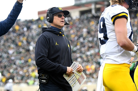 Jim Harbaugh and Carter Selzer (89)