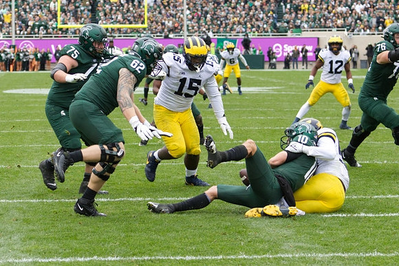 Christopher Hinton (15), David Ojabo (55), R.J. Moten (6), and Josh Ross (12)