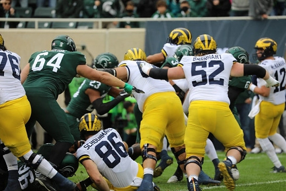 Ryan Hayes (76), Luke Schoonmaker (86), Karsen Barnhart (52), and Cade McNamara (12)