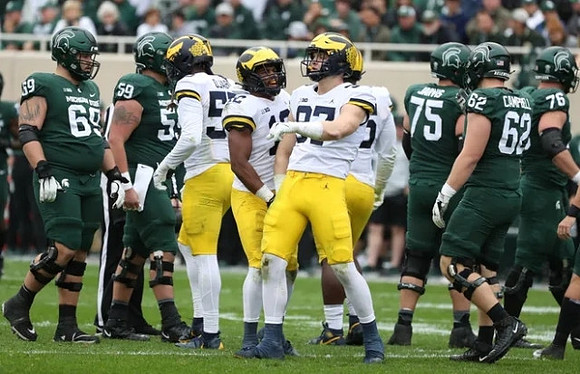 David Ojabo (55), Josh Ross (12), and Aidan Hutchinson (97)