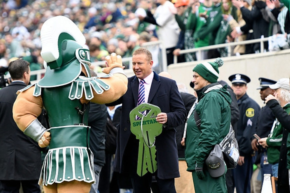 Michigan State Mascot and Kirk Herbstreit