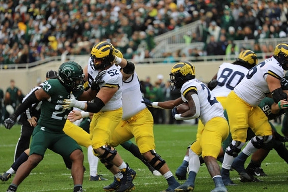 Karsen Barnhart (52), Hassan Haskins (25), Trente Jones (80), and Ryan Hayes (76)