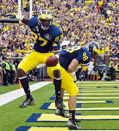 Devin Funchess (87) and Jake Butt (88)