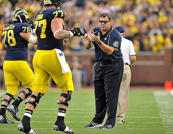 Erik Magnuson (78), Taylor Lewan (77), and Brady Hoke