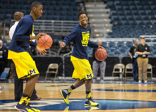 Caris LeVert (23) and Derrick Walton Jr. (10)