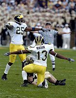Ernest Shazor (25) and Grant Mason (13)