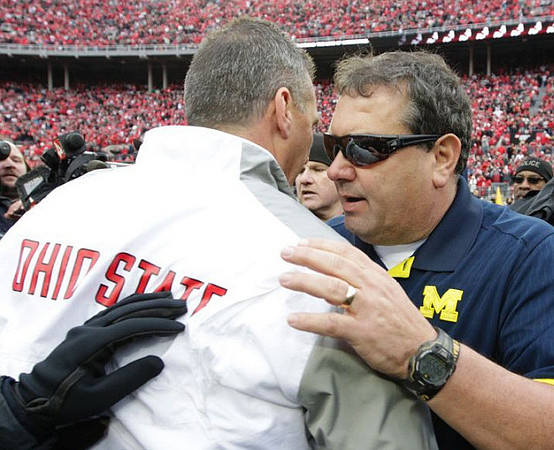 Ohio State Head Coach Urban Meyer and Brady Hoke