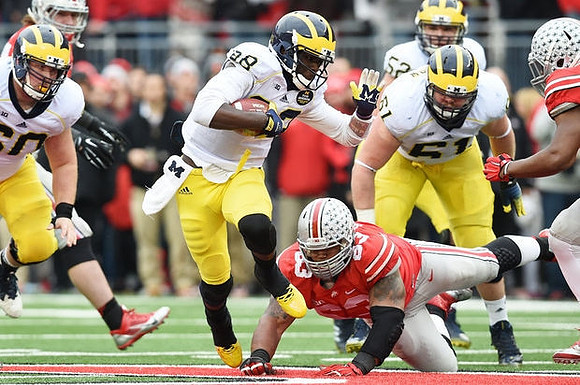 Jack Miller (60), Devin Gardner (98), Mason Cole (52), and Graham Glasgow (61)