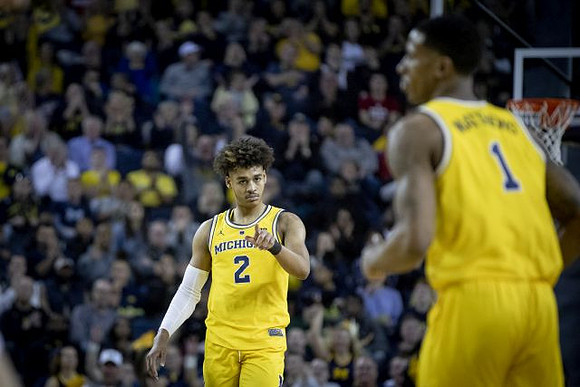 Jordan Poole (2) and Charles Matthews (1)