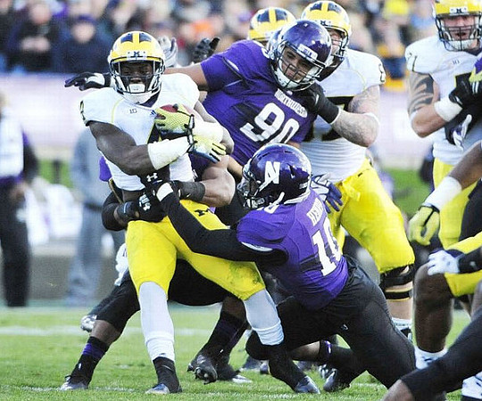 De'Veon Smith (4), Kyle Kalis (67), and Ben Braden (71)