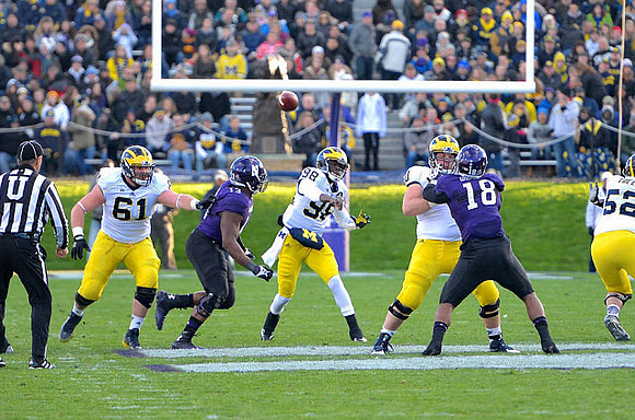 Graham Glasgow (61), Devin Gardner (98), Jack Miller (60), and Mason Cole (52)