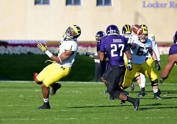 Devin Funchess (1), Kyle Kalis (67), Ben Braden (71), and Devin Gardner (98)