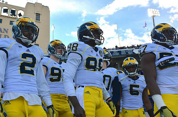 Blake Countess (2), Brennen Beyer (97), Devin Gardner (98), Justice Hayes (5), and Frank Clark (57)