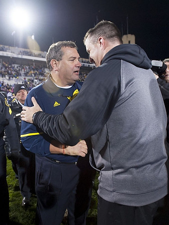Brady Hoke and Northwestern Head Coach Pat Fitzgerald