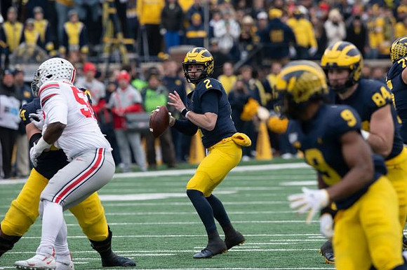 Ben Bredeson (74), Shea Patterson (2), Donovan Peoples-Jones (9), Sean McKeon (84), and Jon Runyan Jr. (75)